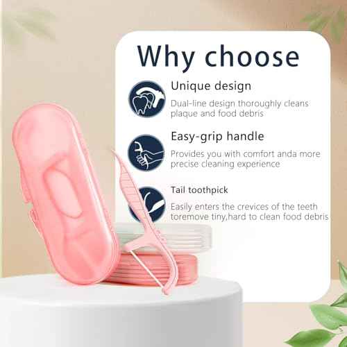 Double Line Dental Floss Picks, 85 Count Mint Flavor Flossers for Deep Cleaning, Upgraded Floss Picks with 2 Portable Travel Cases, Convenient for Cleaning Teeth On The Go, Flossing Sticks for Family