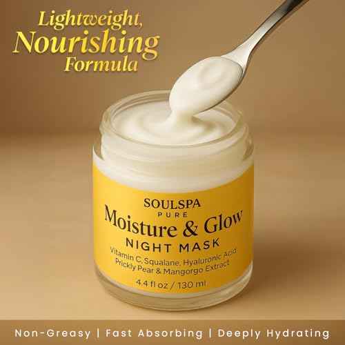 Hydrating Face Mask ? Overnight Face Mask with Hyaluronic Acid, Vitamin C, Squalane, Prickly Pear & A?a? ? Deep Moisture for Dry Skin ? 4.4 fl oz