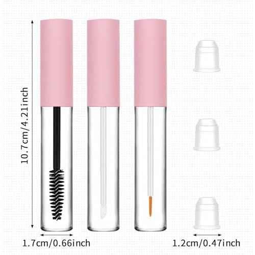 3 Pack 10ml Clear Mascara Tube with Wand, Empty Eyeliner Tube and Empty Lip Gloss Tubes, Premium Eyelash Cream Container Bottle with Leak Stoppers, Ideal Kit for DIY Cosmetics¡¦