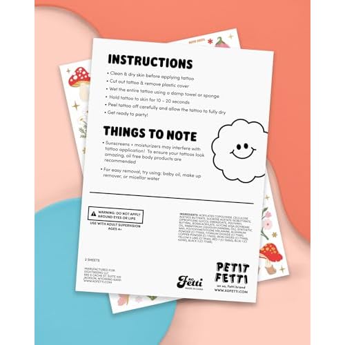 xo, Fetti Woodland Fairy Temporary Tattoos - 84 Foil Styles | Magical Princess Birthday Supplies, Forest Baby Shower Decorations, Girls Garden Accessory