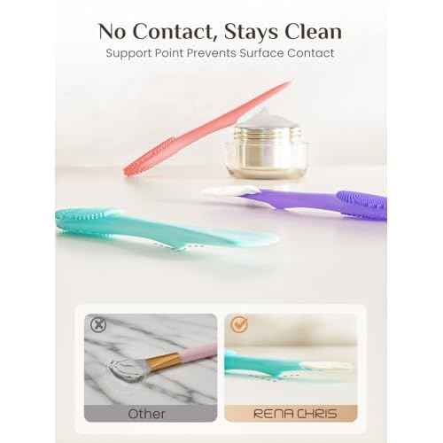 Rena Chris 3 Pcs Silicone Face Scrubber, 3 in 1 Face Mask Applicator & Facial Cleansing Brush, Pore Brush for Exfoliating, Blackhead, Skincare Applicator Tools