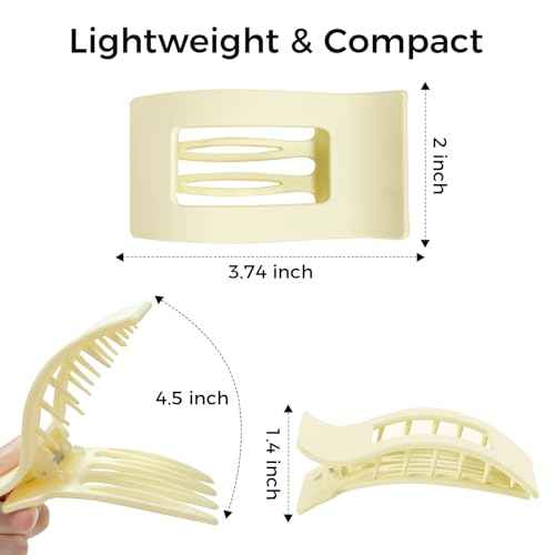 8 Pack Hair Clips for Women and Girls, Matte Non-Slip Large Claw Clips, Strong Hold for Hair Accessories, Multi-functional without Pressure Marks French Barrette Hairclips for Thick&Thin Hair