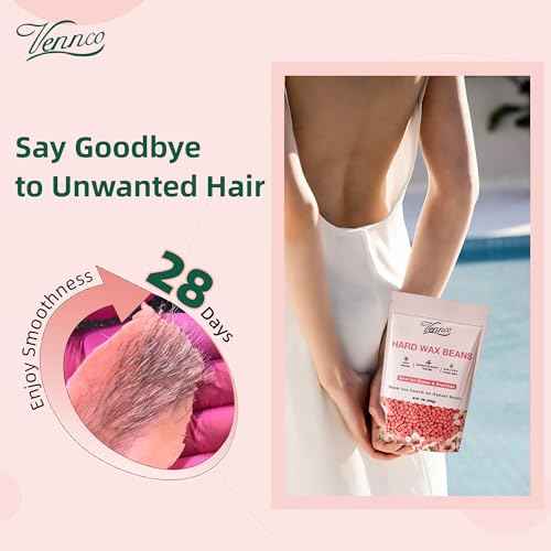 Hard Wax Beads, 1lb Wax Beans for hair removal with Cherry Blossom Extract, Ideal for Sensitive Skin, Perfect for Facial, Eyebrows, Arms, and Brazilian Area, Wax Refill for Home Use