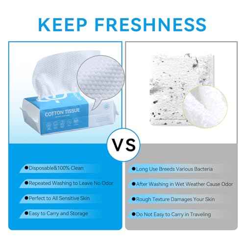 Disposable Face Towel,ISHOWBEST 60 Count Clean Face Towels, Biodegradable Cotton Towelettes Disposable for Sensitive Skin, Skin Care, Makeup Remover, Facial Cleansing Wipe, 1 Pack