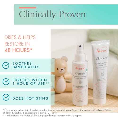 Av?ne Cicalfate+ Absorbing Soothing Spray to dry and restore irritated, sensitive skin, helps restore skin barrier, safe for infants, children and adults