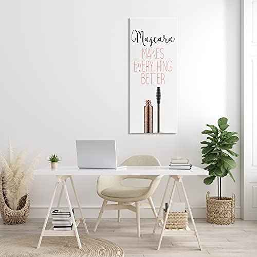 Stupell Industries Mascara Fashion Designer Modern Pink Word, Design by Kimberly Allen Black Framed Wall Art, 20 x 48