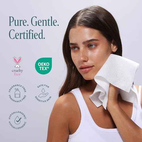 Cliganic Clean Face Towels XL, Disposable, Ultra-Absorbent, Hypoallergenic & Soft - Makeup Remover Dry Wipes, Pamper Your Face, Feel Fresh & Radiant, Hygienic Towelettes, for All Skin Types (50 Ct)