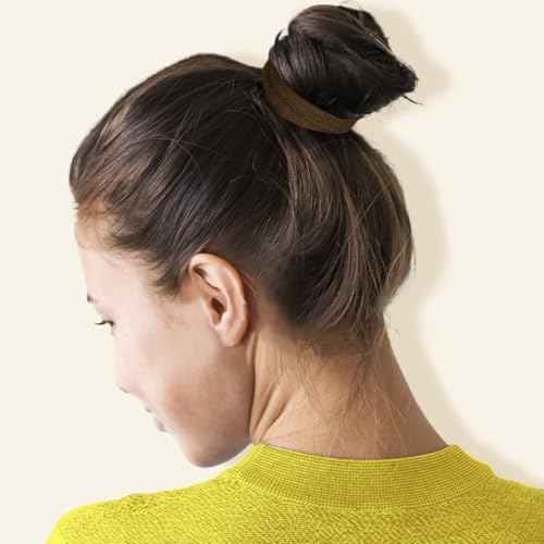 IKOCO 150PCS Hair Ties No Damage for Women, Ouchless Cotton Hair Ties for Thick Hair, Brown