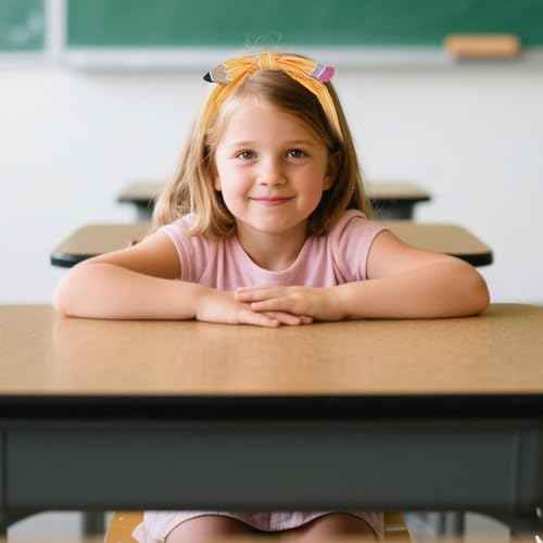 4Pcs Pencil Hair Bow Clips Headband Accessories Set Back to School Stuff for Girl Kindergarten First Day of School Outfits