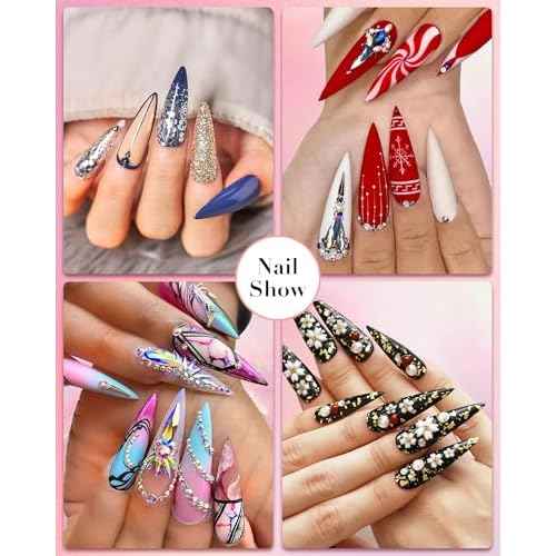 Rolybag Rhinestone Picker Tool, 2PCS Rhinestone Applicator Tool Dotting Wax Pen Dual-Ended with 4PCS Replaceable Wax Tips for DIY Nail Art Tool (Pink)