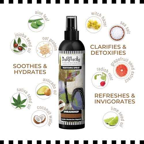 Dollylocks Dreadlock Tightening Spray for Locs - Dreadshop - Strengthen, Tame Frizzy Dreads, Residue-free for Loose Hair, 8oz
