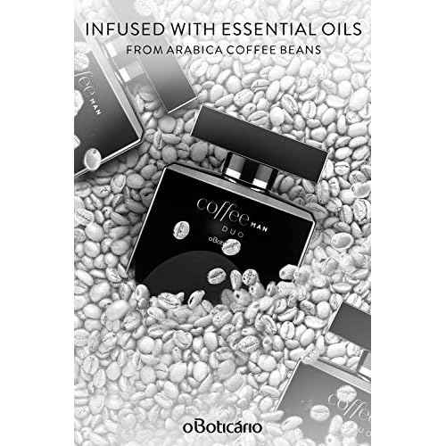 O BOTICARIO Coffee Duo Man Eau de Toilette, Long Lasting Fragrance Cologne for Men, Fresh Spice Scent, 3.4 Ounce