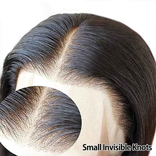 13x4 Straight HD Lace Frontal Closure Ear to Ear Hd Lace Front Human Hair Pre Plucked 100% Unprocessed Brazilian Human Hair Transparent Lace Frontal Wigs For Black Women 20 Inch