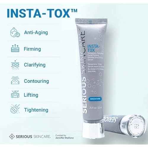 INSTA-TOX Facial Firming Wrinkle Smoothing Serum & Reverse Lift Firming Eye Cream Set - Tightener for Lines, Deep Wrinkles and Pores - Temporary Lift for Face and Eyes - Serious Skincare