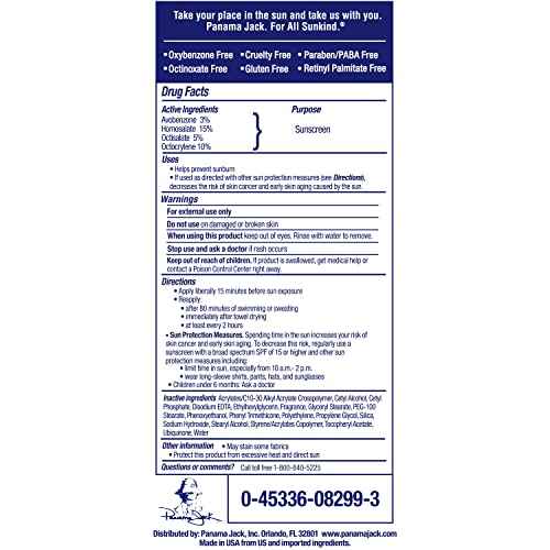 Panama Jack Sport Sunscreen Lotion - SPF 100, Broad Spectrum UVA/UVB Protection, Non-Greasy, PABA, Paraben, Gluten & Cruelty Free, 3 FL OZ (Pack of 12)
