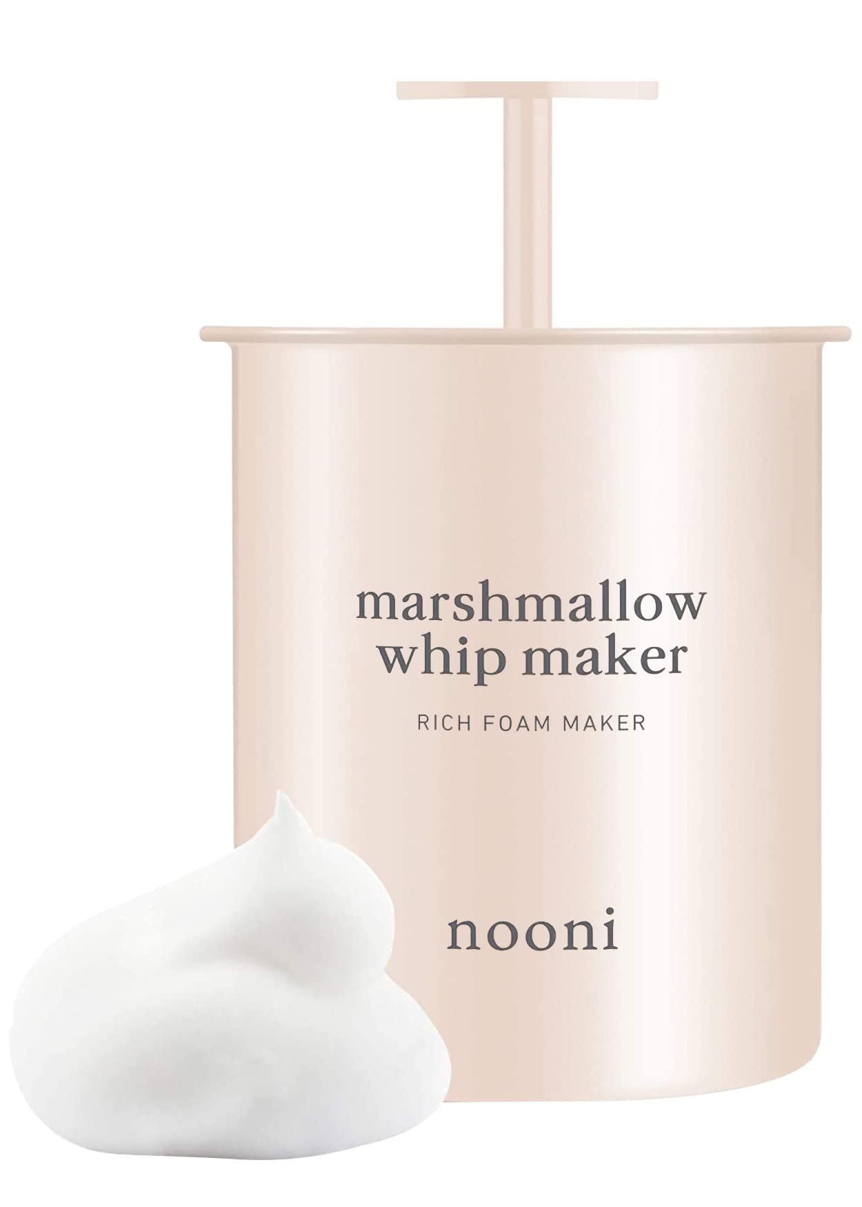 NOONI Facial Cleansing Tool - Marshmallow Whip Maker + Pore Cleansing Tool - Manual Dual Brush | Facial Massager and Exfoliator, Soft Bristle & Silicone Brush, 1 Count Bundle