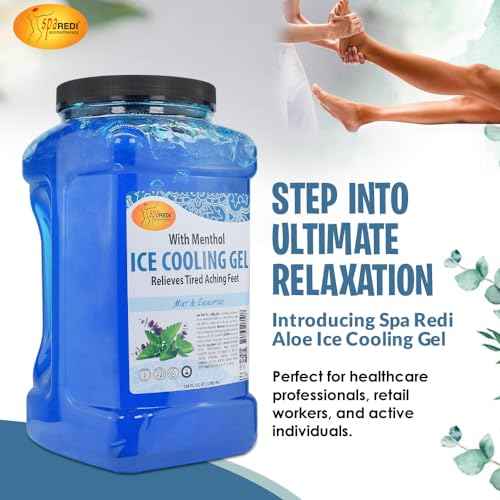 SPA REDI - Massage Cooling Gel for Pedicure, With Menthol, Peppermint Extract - Professional Strength Pedicure Foot and Leg Ice Cooling Gel Massage Therapy (Mint and Eucalyptus, 1 Gallon)