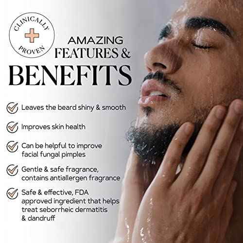 KAMEDIS Beard Wash - 6.7 Oz, Dandruff & Flake Free Ultimate Men's Shampoo, Contains Pyrithione Zinc & Salicylic Acid, Alleviates Itching & Irritation