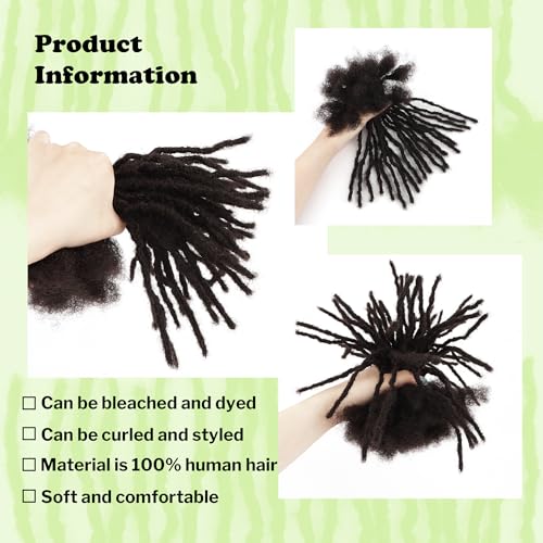 Orientfashion Micro Locs Extensions human hair,8 inch 0.4cm Thickness Soft Sisterlocs Extensions Human Hair Dreadlocks Can Be Bleached and Dyed.(8inch 0.4cm 20Strands, Natural black)