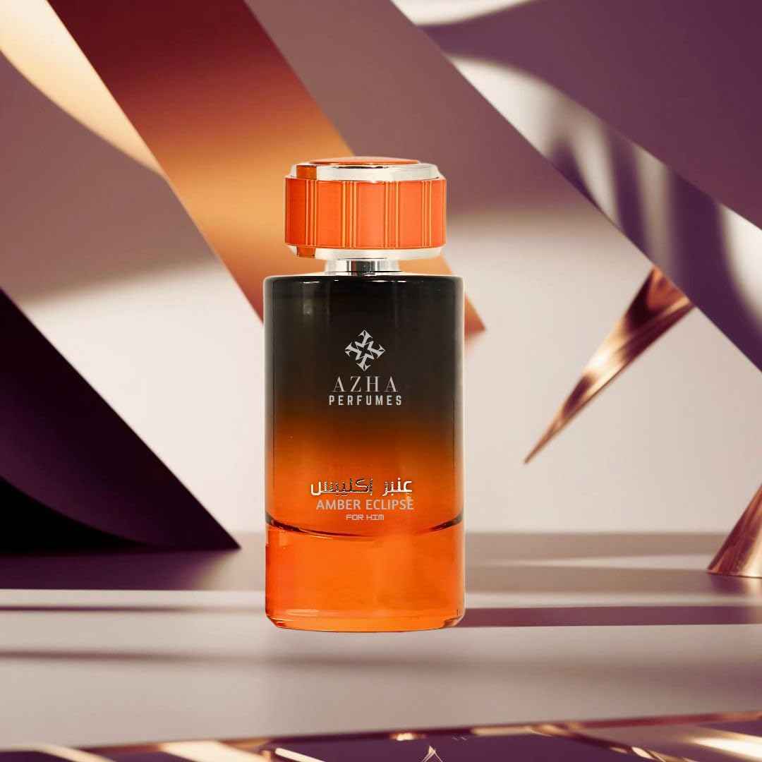 Azha Amber Eclipse For Him Eau De Parfum Spray 100ML(3.4 OZ) Long Lasting Arabian Perfume For Men - Radiant Clash of Citrus, Spice, Floral Oud & Smoky Depth Perfume Men for Timeless Scent Experience
