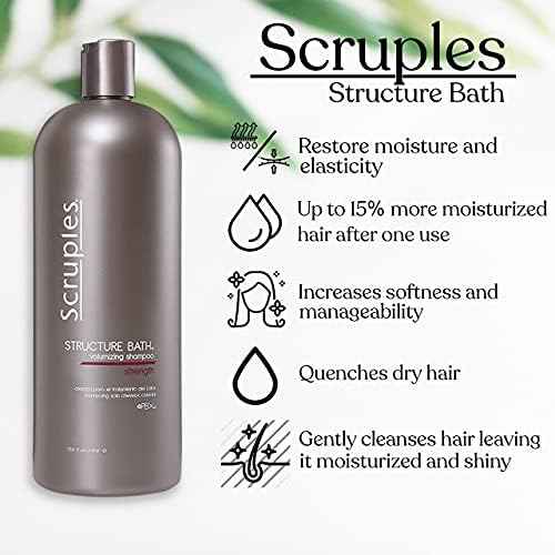 Scruples Structure Bath Volumizing Shampoo - Professional Grade Hair Care - Sulfate Free, Keratin Infused, Moisturizing and Volume Boosting for Fine and Damaged Hair (33.8 oz)