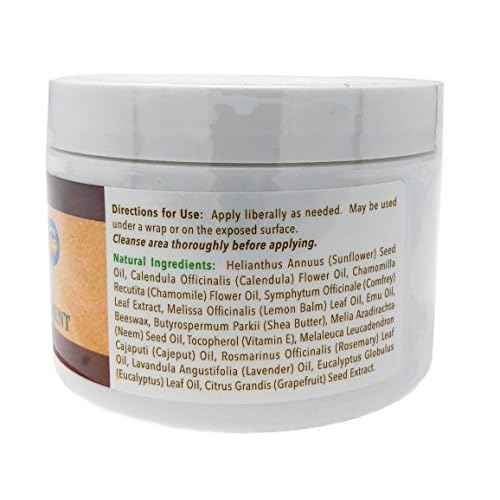 Montana Emu Ranch - Herbal Skin Ointment - 8 Ounce Jar - for Pet and Livestock - Made with Pure Emu Oil