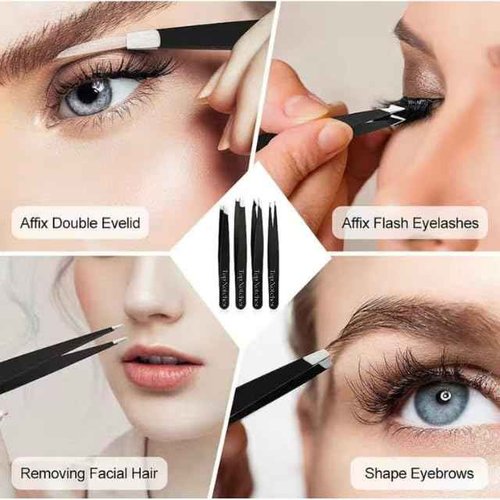 Top Notches Tweezer Set - High Grade Tweezers For Women And Men, Perfect For Eyebrows Facial Hair Ingrown Hair And Splinter Removal