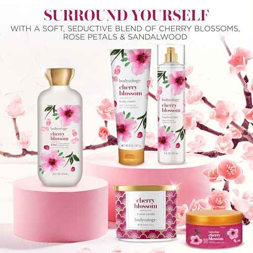 Bodycology Long-Lasting Fragrance Body Mist, Cherry Blossom, 8 fl oz (Pack of 2)