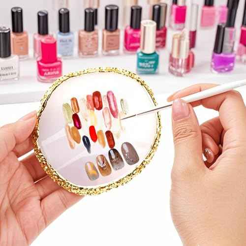 22 Pcs Nail Art Brushes Set with Resin Palette and Silicone Carving Pen,Professional Nail Art Tools Kit for DIY Gel Polish,Includes Dotting Tools and Nail Art Palette£¬white