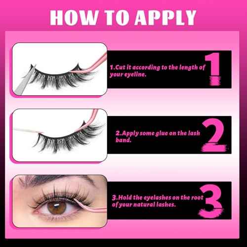 Veleasha Lashes Manga Eyelashes Cat Eye Lashes Spiky Eyelash C Curl Lash Wispy Natural Look False Eyelashes with Soft Cotton Band 7 Pairs Pack (Sunny)