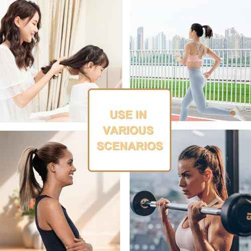 Hair Ties for Women, 120 Pack Black Elastic Hair Bands, 2 Inch Seamless No-Damage Hair Elastics (Black-120pcs)