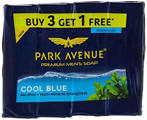 Park Avenue Soap Cool Blue, Fragrant Soap, 125 grams, 4.4 oz - pack of 4 (total 4 soaps)