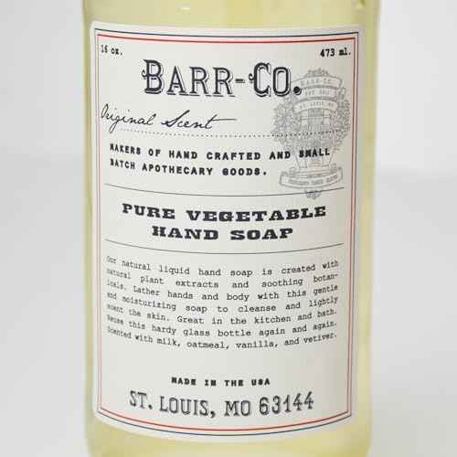BARR-CO. Hand Soap ? Natural Liquid Soap with Oat, Vanilla & Vetiver, Moisturizing Vegan Formula for Bathroom & Kitchen, Original Scent 16fl oz