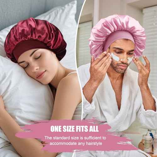 Satin Silk Bonnet for Sleeping, Soft Satin Lined Hair Bonnet for Women, Double Layer Sleep Nightcap