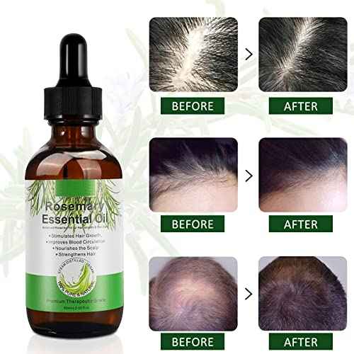 Rosemary Oil for Hair Growth, Natural Essential Oil with Aromatic Experience, Organic Pure Rosemary Essential Oil for Beard Growth, Eyelash Care, Nourishes the Scalp, Skin Care - 2.02 Fl Oz
