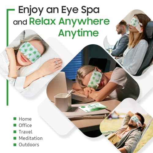 Steam Eye Mask, 10 Packs Heated Eye Mask, Self Heating Disposable SPA Warm Compress for Eyes Sleep Mask, Travel Essentials & Relaxation Gifts, Stocking Stuffers (Lemongrass Scent)