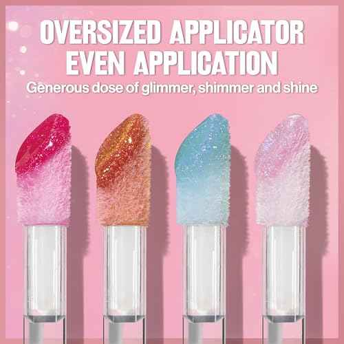 REVLON Super Lustrous Glimmer Gloss, Non-Sticky Lip Gloss, High-Shine Finish, Plant-Based Glitter, 003 Lavender Lust, 0.13 fl oz