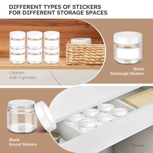2 oz Glass Jars with Lids, Bumobum 7 pack Clear Small Jar with White Lids, Blank Labels & Inner Liners, 60 ml Empty Round Cosmetic Containers for Sample, Powder, Cream, Lotion, Spice