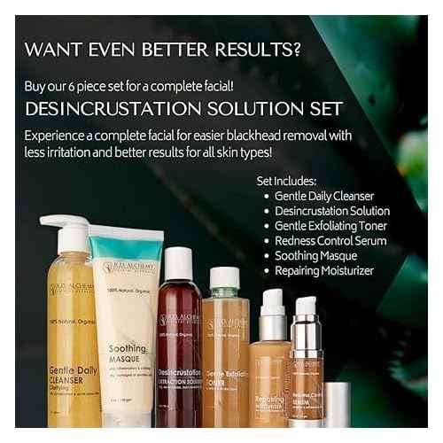 RD Alchemy - Desincrustation Solution + 2 Piece Blackhead Extractor Tools to Open pores, Soften blackheads and Make extractions Easier. for Home or Professional spas.