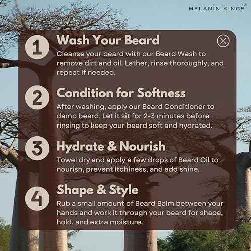 Melanin Kings Beard Oil for Black Men - Specialized formula for Black Men - With ancient African Ingredients - 100% Natural Ingredients - 2fl. Oz. - Kenyan Sandalwood Scent