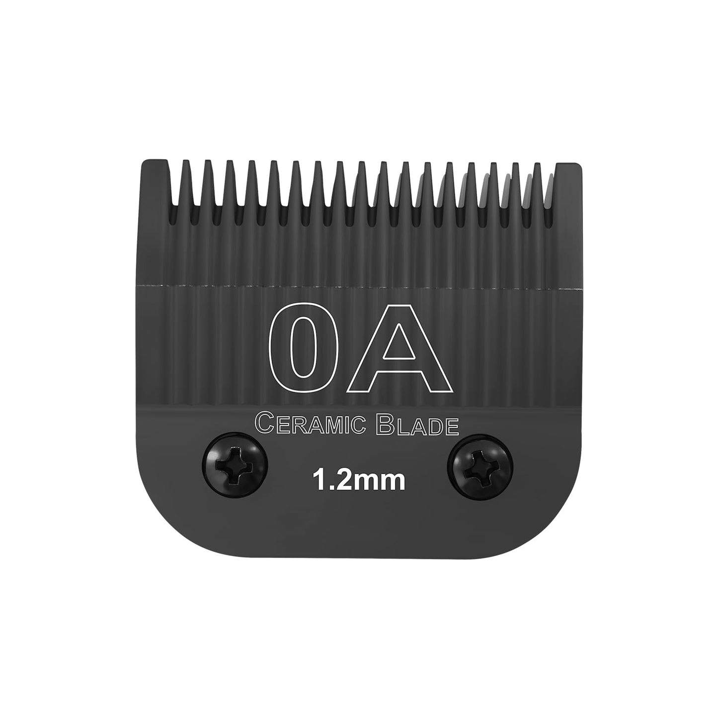 0A Ceramic carbon injection detachable 1.2mm scissors blade Compatible with Ainds, Oster A5, Wahl KM-10 and Other Series Clippers,Size 0A, 3/64 -Inchcut length chrome plated(1.2mm)black