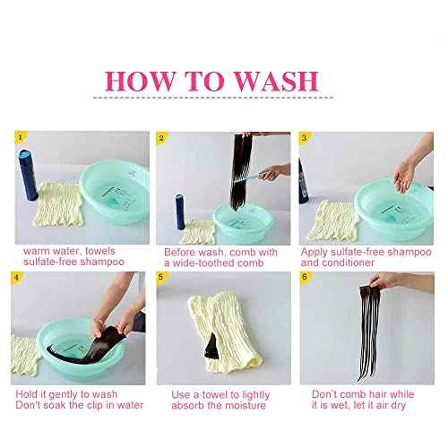 28 Inch Kinky Straight Clip In Hair Extensions Real Human Hair Kinky Straight Clip Ins #1B Natural Color Clip on Hair Extensions 8pcs with 18Clips Per Set 120g