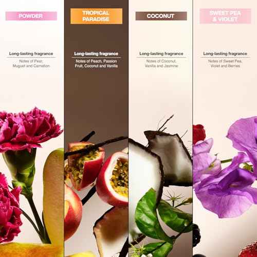 Suave Antiperspirant Deodorant for Women Variety 4-Pack ? Powder, Tropical Paradise, Coconut Kiss, Sweet Pea & Violet, Anti-Staining Invisible Solid, Talc-Free, 1.2 Oz Ea