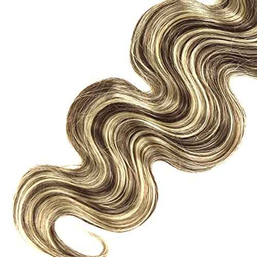 Blonde Bundles Human Hair Body Wave Bundles 24 26 28 Inch Unprocessed Brazilian Virgin Remy Hair 3 Bundle P4/613 Brown Straight Human Hair Extensions 50 Gram Per Bundle