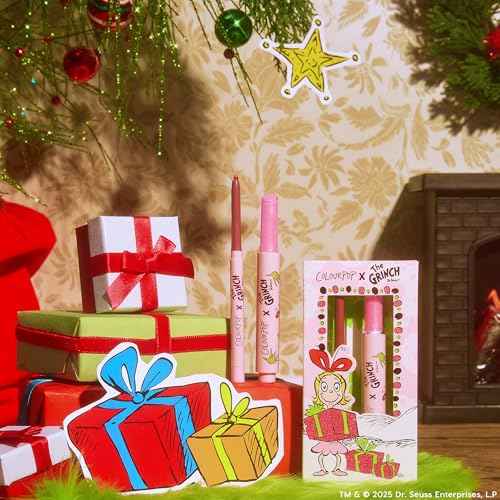 ColourPop x The Grinch Pinky Who Lip Makeup Kit - Limited Edition Lip Liner & Plumping Gloss Balm Hybrid Duo - Visibly Plumps Lips & Delivers Buildable Color (2 Count)