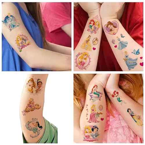40Sheets Princess Temporary Tattoos for Kids,Cartoon Princess Temporary Tattoos Gift For Fan Birthday Party Decorations for Girl Boys Home Activity Class Prizes Carnival Christmas Rewards