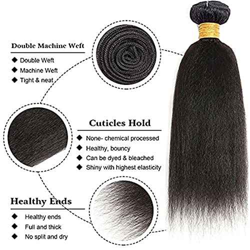 10 12 14 Inch #1B Yaki Straight Bundles Human Hair 3 Bundles Brazilian Remy Hair 100 Grams/Bundle 10A Grade Unprocessed Virgin Hairs Kinky Straight Bundle Weaves Extensions