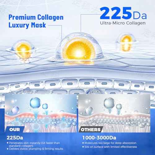 7 Pack Collagen Face Mask Deep Hydrating Overnight Facial Mask with Hyaluronic Acid Moisturizing Skincare Hydrogel Mask for Hydrating, Firming & Brightening