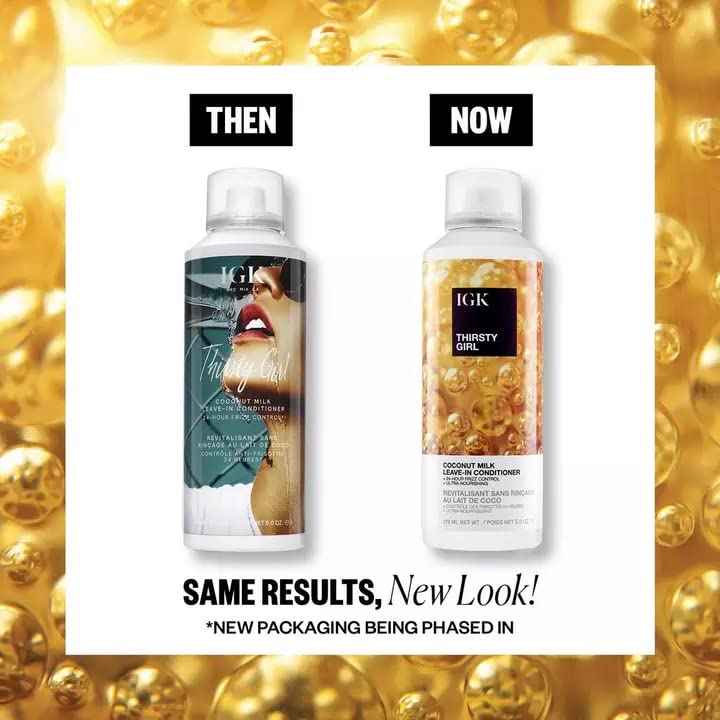 IGK THIRSTY GIRL Coconut Milk Leave-In Conditioner | Hydrate + Strengthen + Frizz Control | Vegan + Cruelty Free | 5 Oz