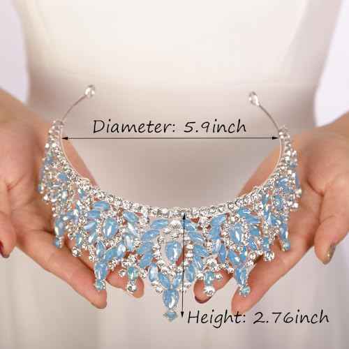 JWICOS Crystal Crowns and Tiaras Headband for Women Princess Wedding Tiara for Birthday Party Prom Bridal Tiara Crown for Halloween Costume